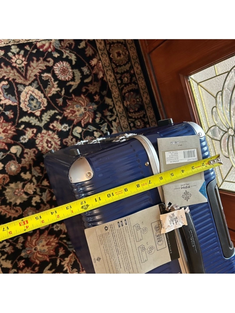 FPM Milano hard Bank 58 collection suitcase, NWT .Navy/silver - Picture 3 of 15